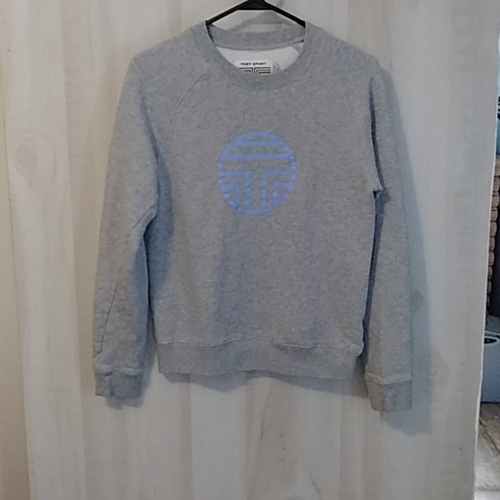 Tory Burch Gray Sweatshirt with Blue Logo